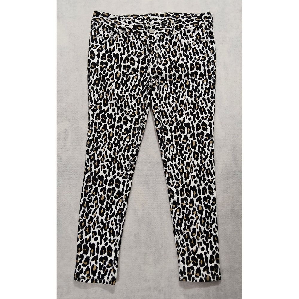 Cache‎ Pants Sz 8 Cigarette NEW Capris Leopard Rockabilly 50s  Vtg Black Cropped